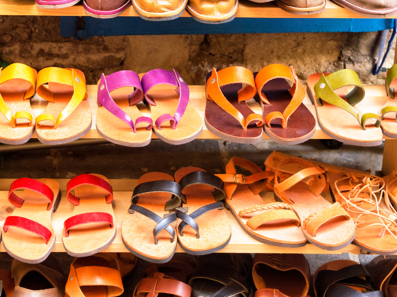 Souvenirs from Crete: leather sandals