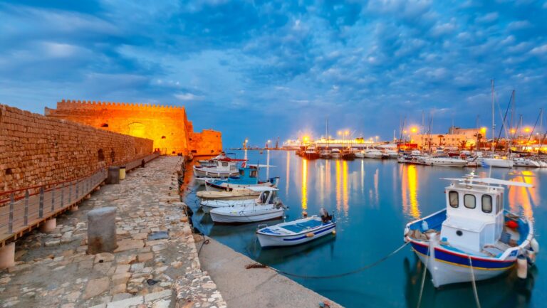 Heraklion at night Crete Greece
