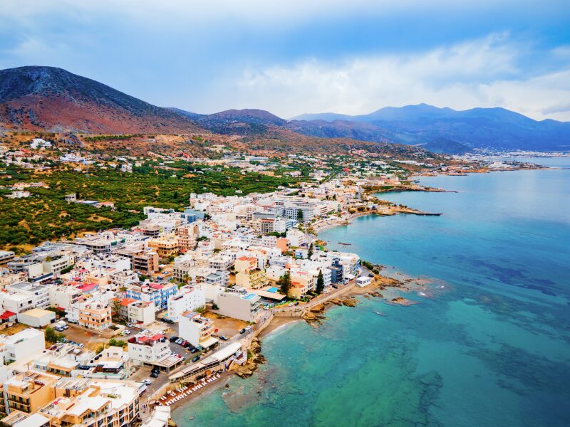 Hersonissos town in crete from above