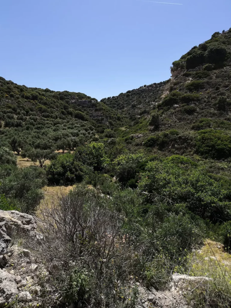 Agii Pantes Gorge in Lassithi Region on Crete Island