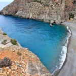 Agiofarago beach Heraklion with Fine Pebbles beach and Deep blue water