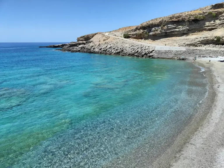 Agios Charalambos beaches Chania with Pebbles beach and Deep blue water