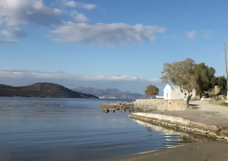 Agios Panteleimon beach Lassithi with Sand beach and Blue water