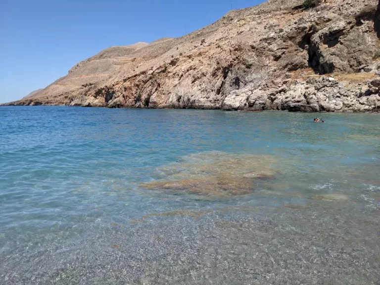 Chora Sfakia beaches Chania with Pebbles beach and Deep blue water