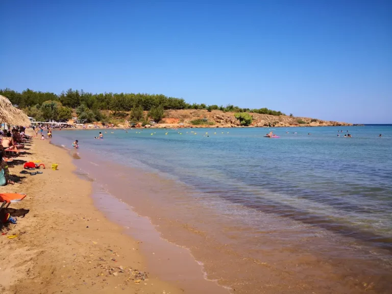 Chrissi Akti beach Chania with Sand beach and Blue water
