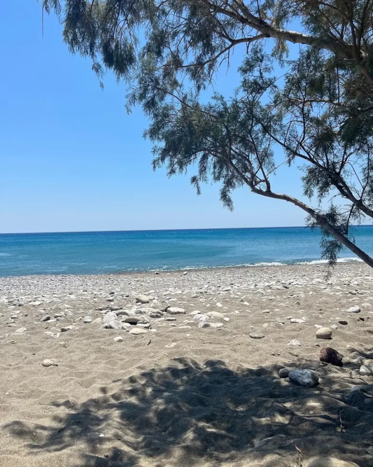 Faflagos beach Heraklion with Fine Pebbles beach and Blue water