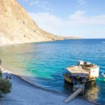 Glika Nera beach Chania with Pebbles beach and Deep blue water