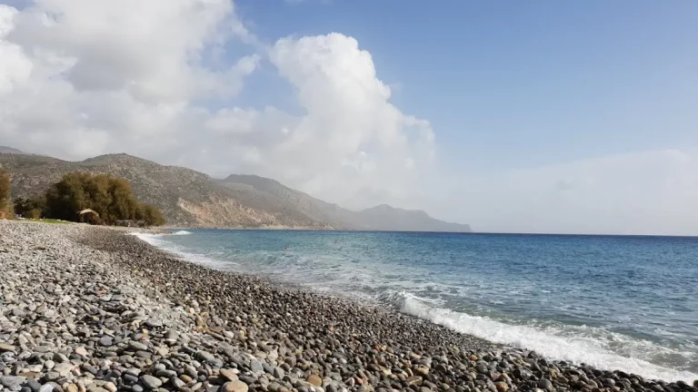 Halikia beach Chania with Pebbles beach and Blue water