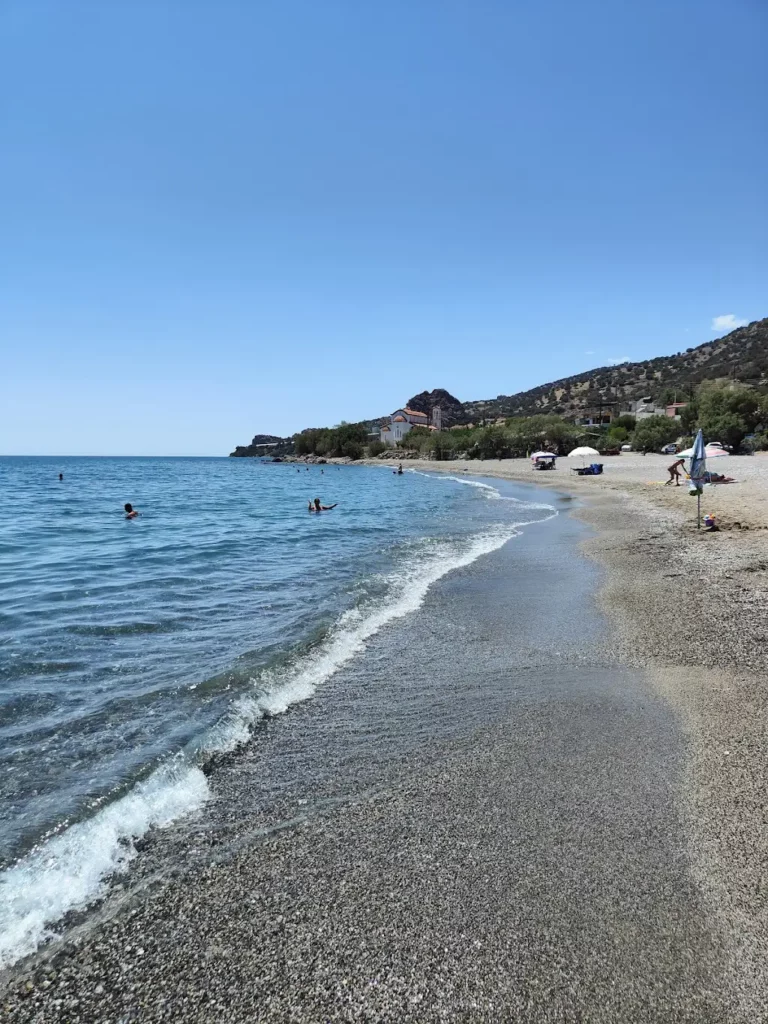 Kastri beaches Heraklion with Pebbles beach and Blue water