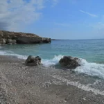 Koutelos beach Chania with Pebbles beach and Deep blue water