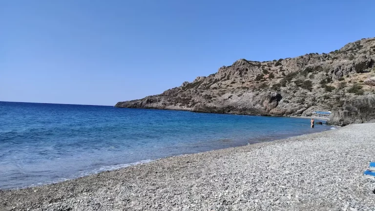 Krios beach Paleochora Chania with Pebbles beach and Deep blue water