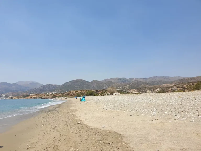 Lagada beach Lassithi with Sand beach and Blue water
