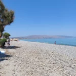 Maleme beach Chania with Fine Pebbles beach and Blue water