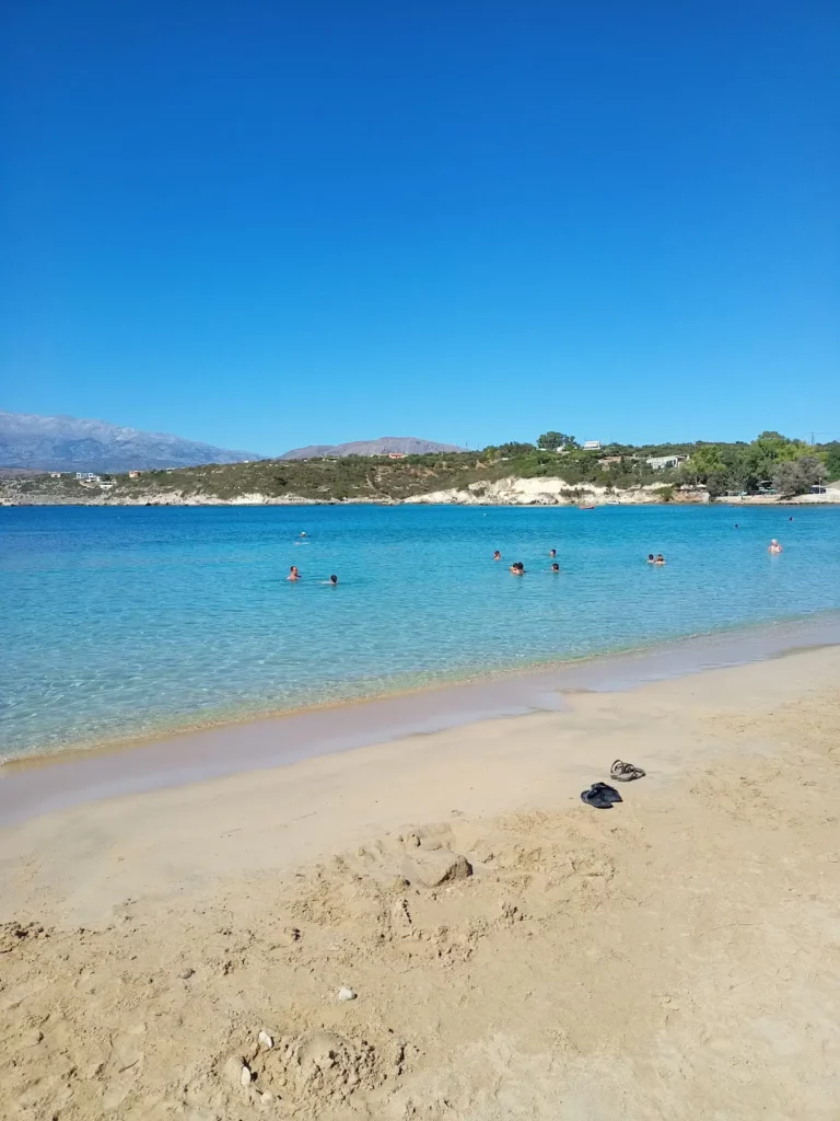 Marathi beach Chania with Sand beach and Blue water