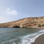 Matala beach Heraklion with Fine Pebbles beach and Blue water