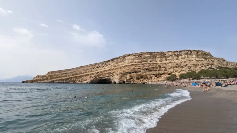 Matala beach Heraklion with Fine Pebbles beach and Blue water