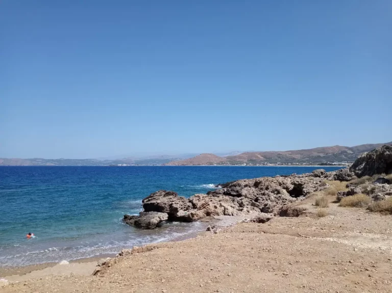 Meri Pigadi beach Chania with Pebbles beach and Blue water
