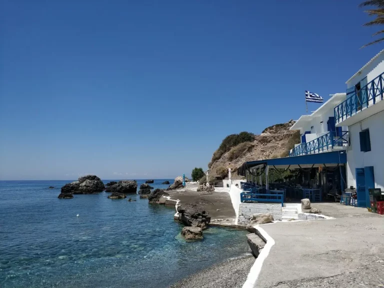 Pirgos beach Kerames Rethymno with Pebbles beach and Blue water