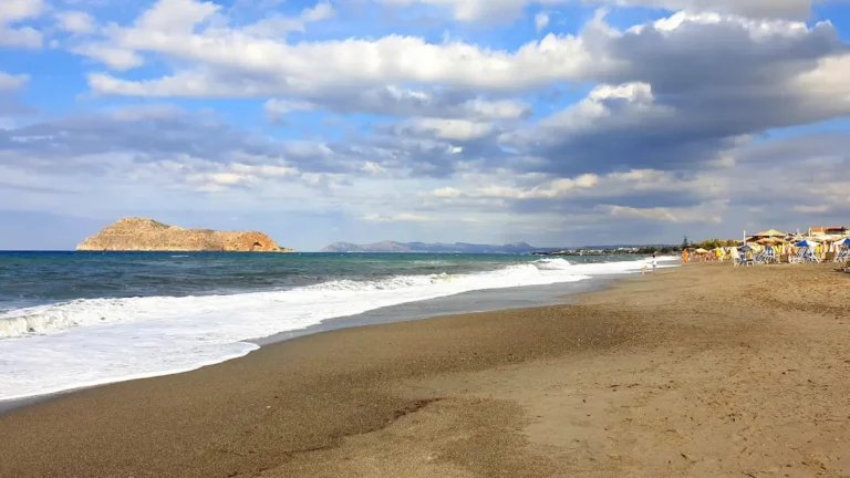 Platanias beach Chania with Sand beach and Blue water
