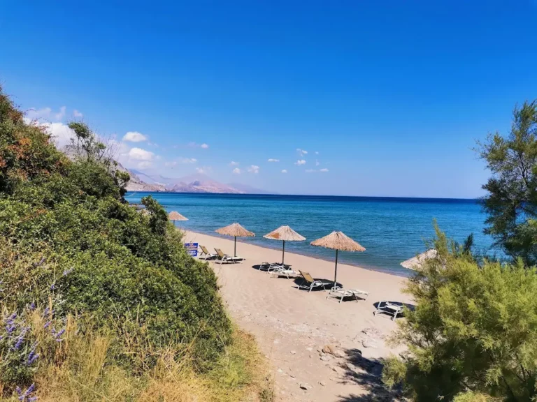 Polirizos beach Rethymno with Sand beach and Blue water