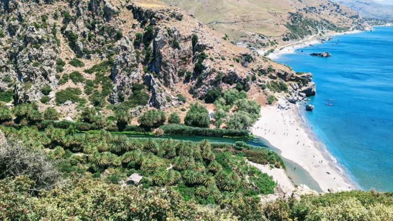 Preveli beach Rethymno with Sand beach and Blue water