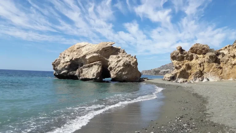 Tertsa beach Heraklion with Fine Pebbles beach and Blue water
