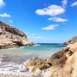 Vathis Potamos beach Lassithi with Pebbles beach and Blue water