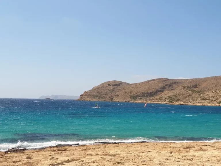 Voulismata beach Lassithi with Sand beach and Blue water