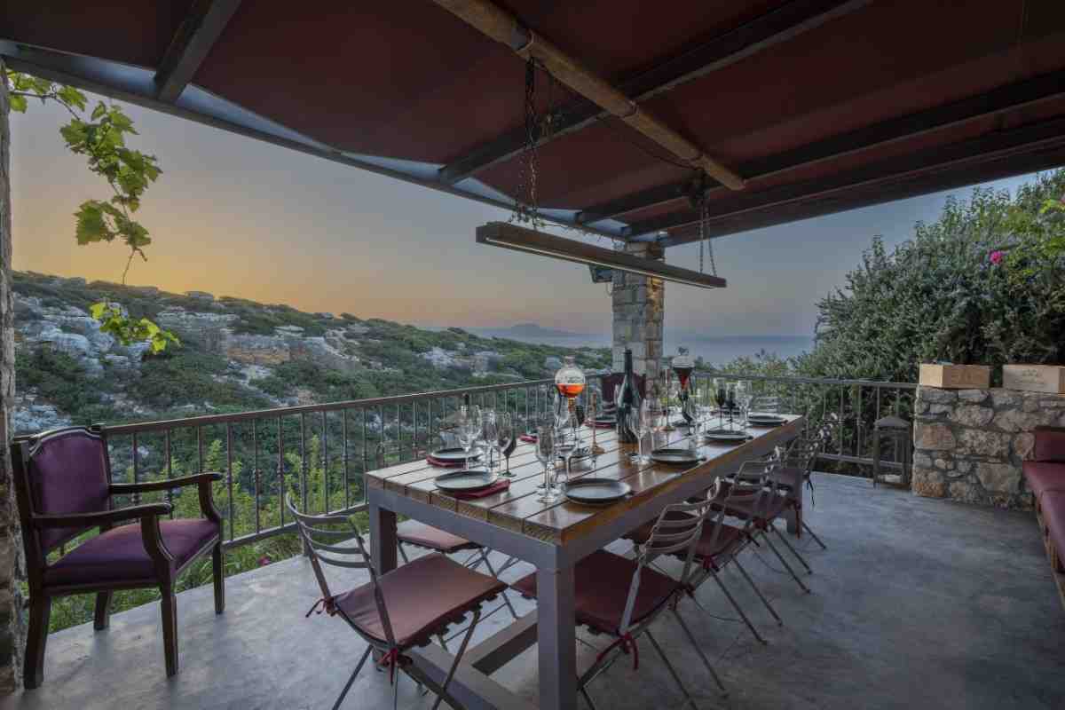 Wine restaurant terrace in Crete