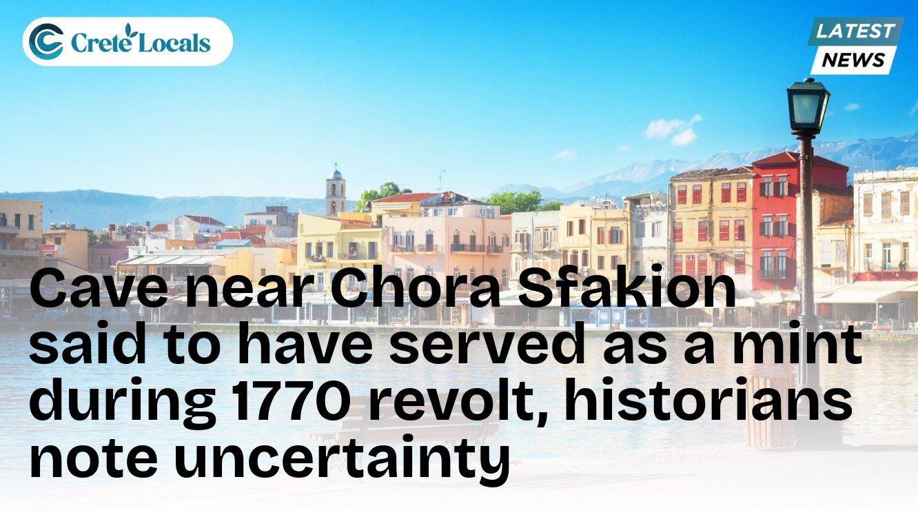 Cave near Chora Sfakion said to have served as a mint during 1770 revolt, historians note uncertainty