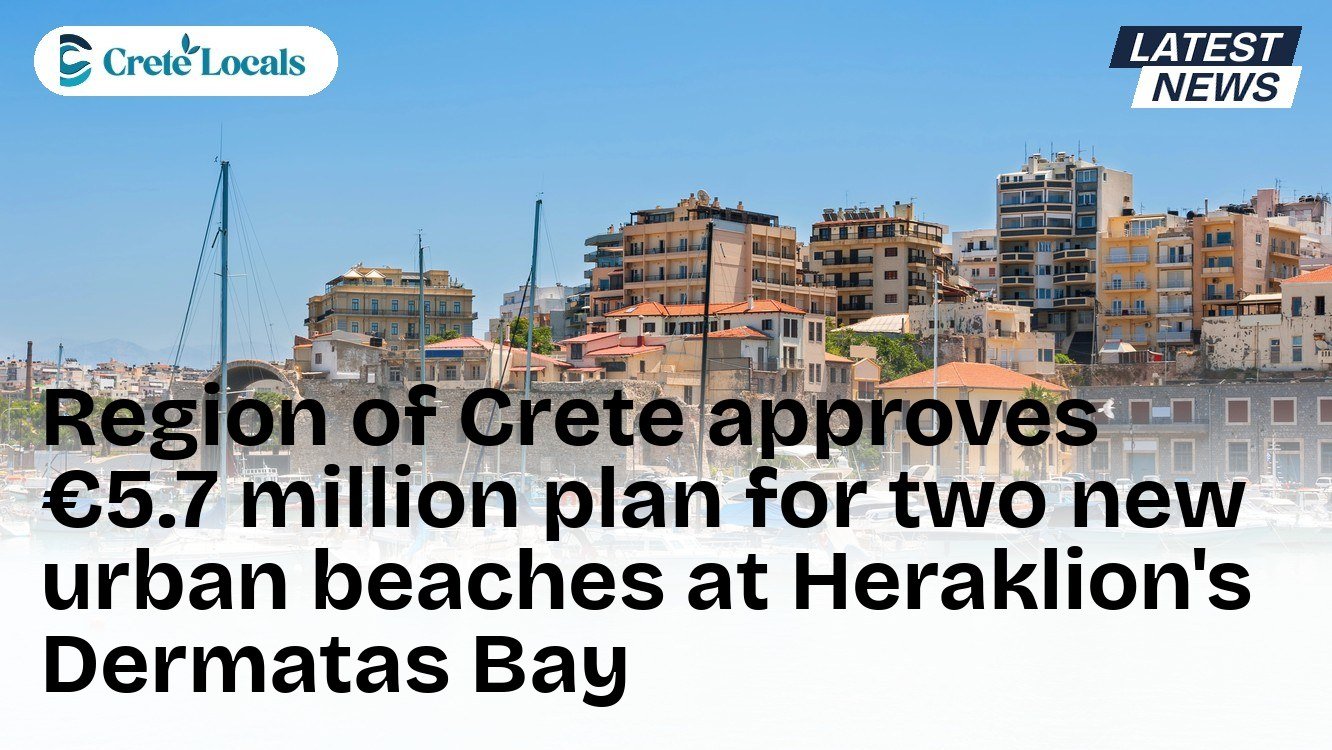 Region of Crete approves €5.7 million plan for two new urban beaches at Heraklion's Dermatas Bay