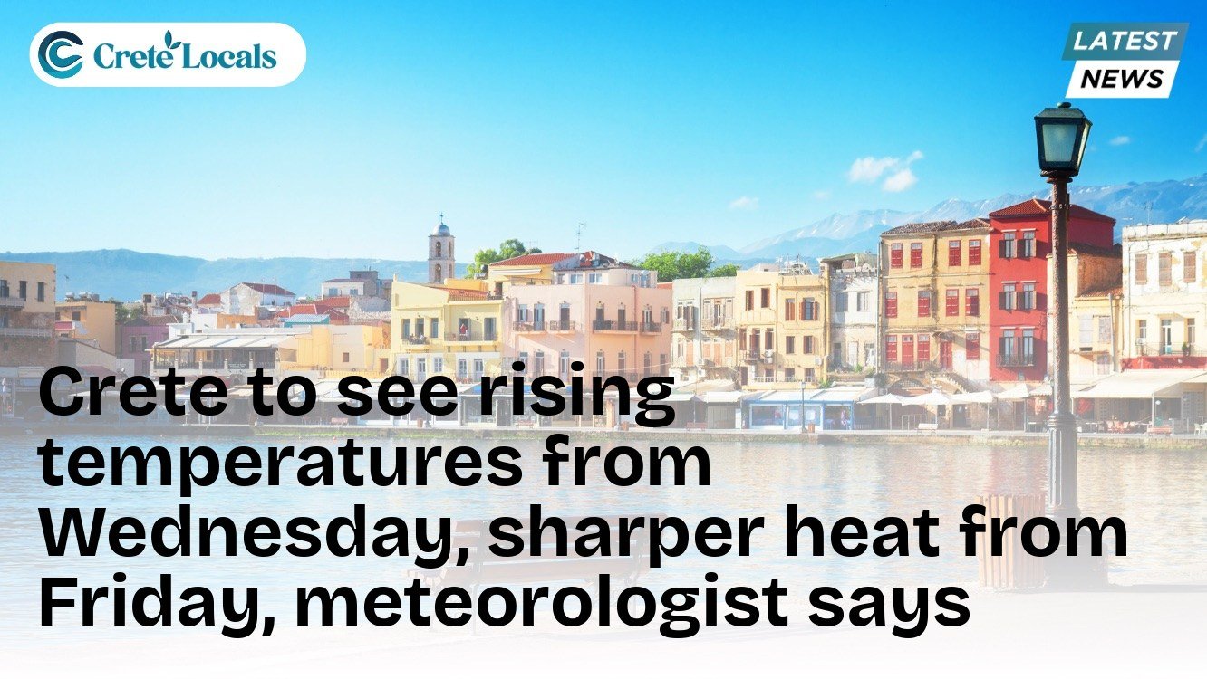 Crete to see rising temperatures from Wednesday, sharper heat from Friday, meteorologist says