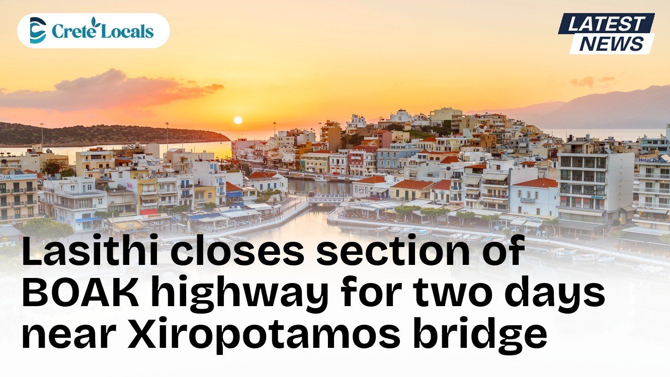Lasithi closes section of BOAK highway for two days near Xiropotamos bridge