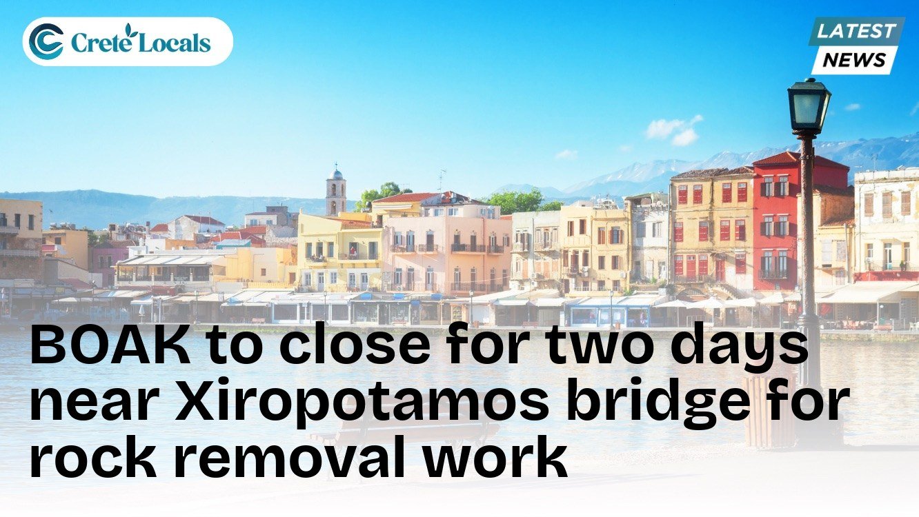 BOAK to close for two days near Xiropotamos bridge for rock removal work