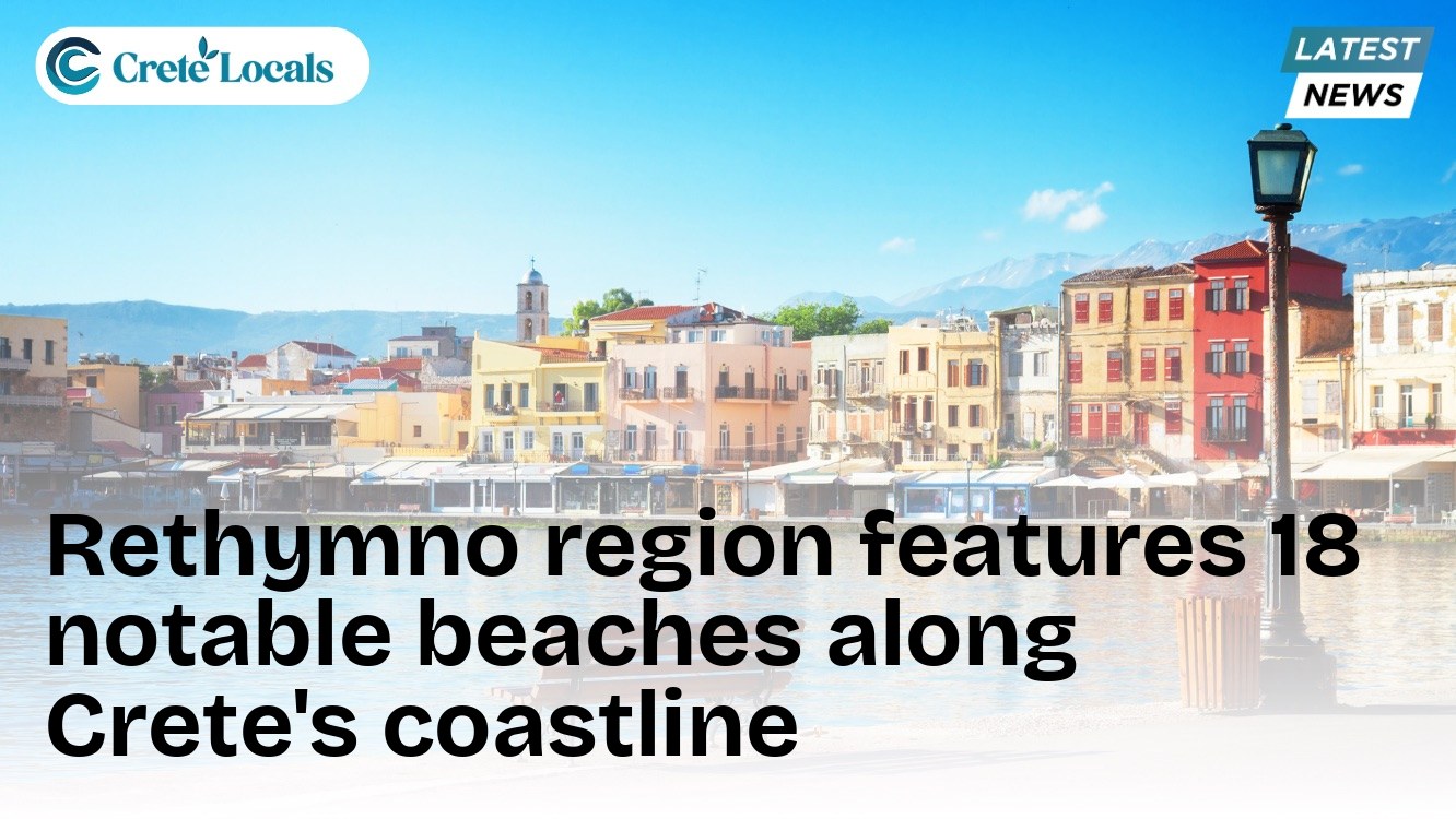 Rethymno region features 18 notable beaches along Crete's coastline