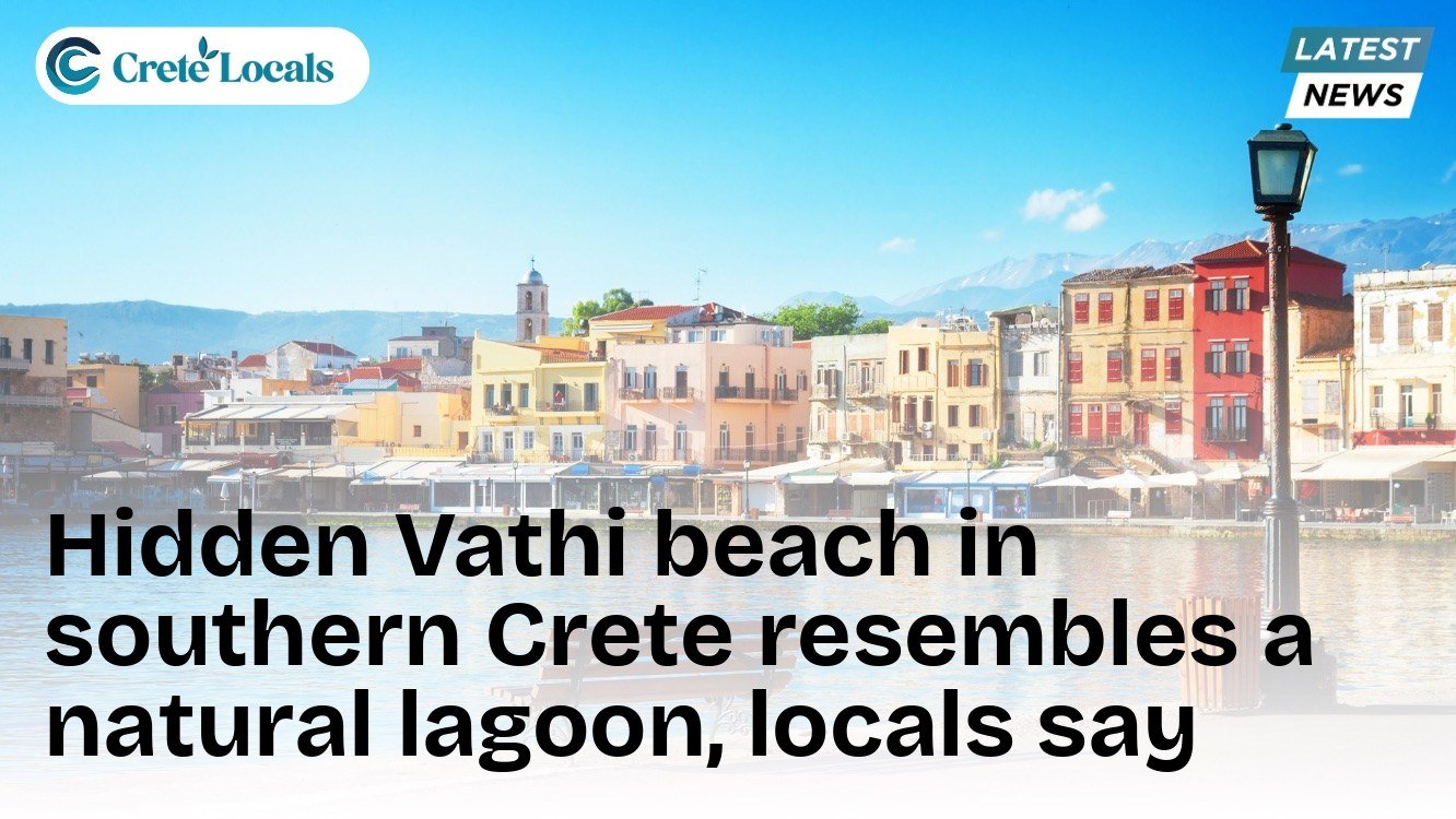 Hidden Vathi beach in southern Crete resembles a natural lagoon, locals say