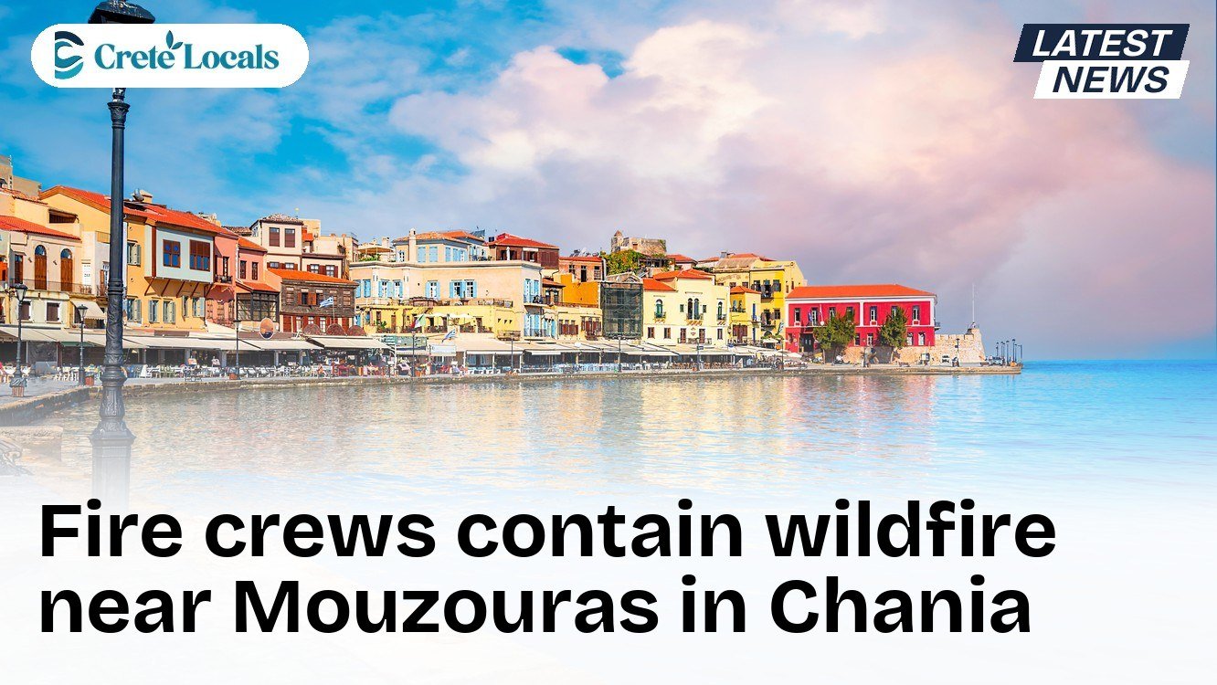 Fire crews contain wildfire near Mouzouras in Chania