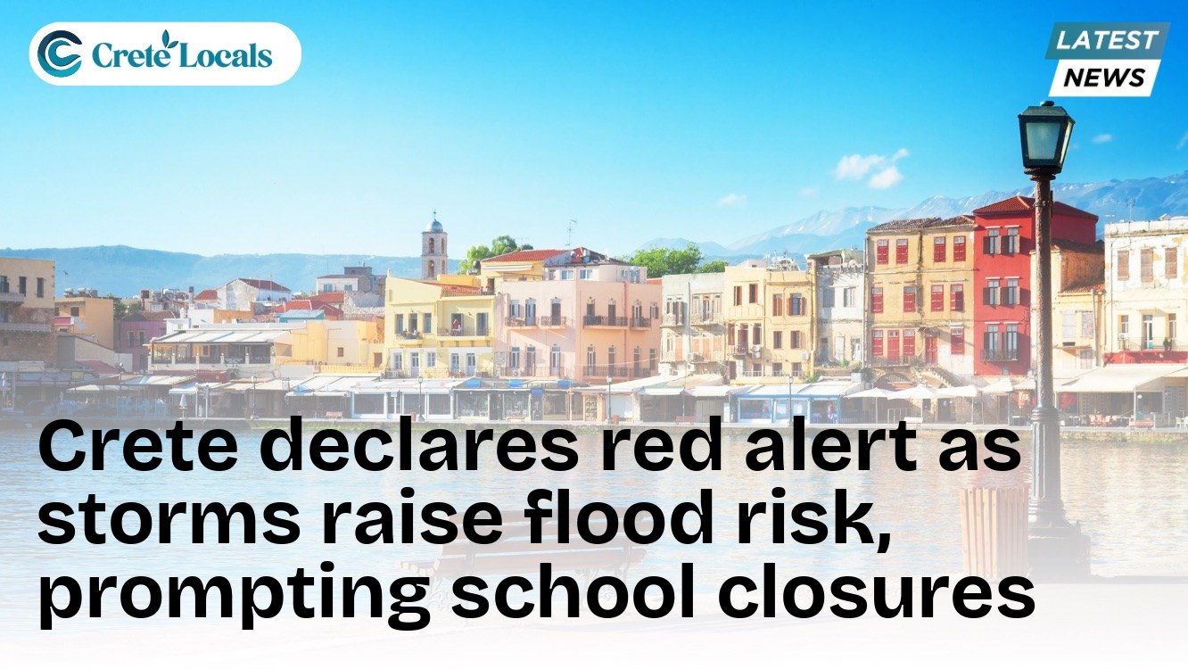 Crete declares red alert as storms raise flood risk, prompting school closures