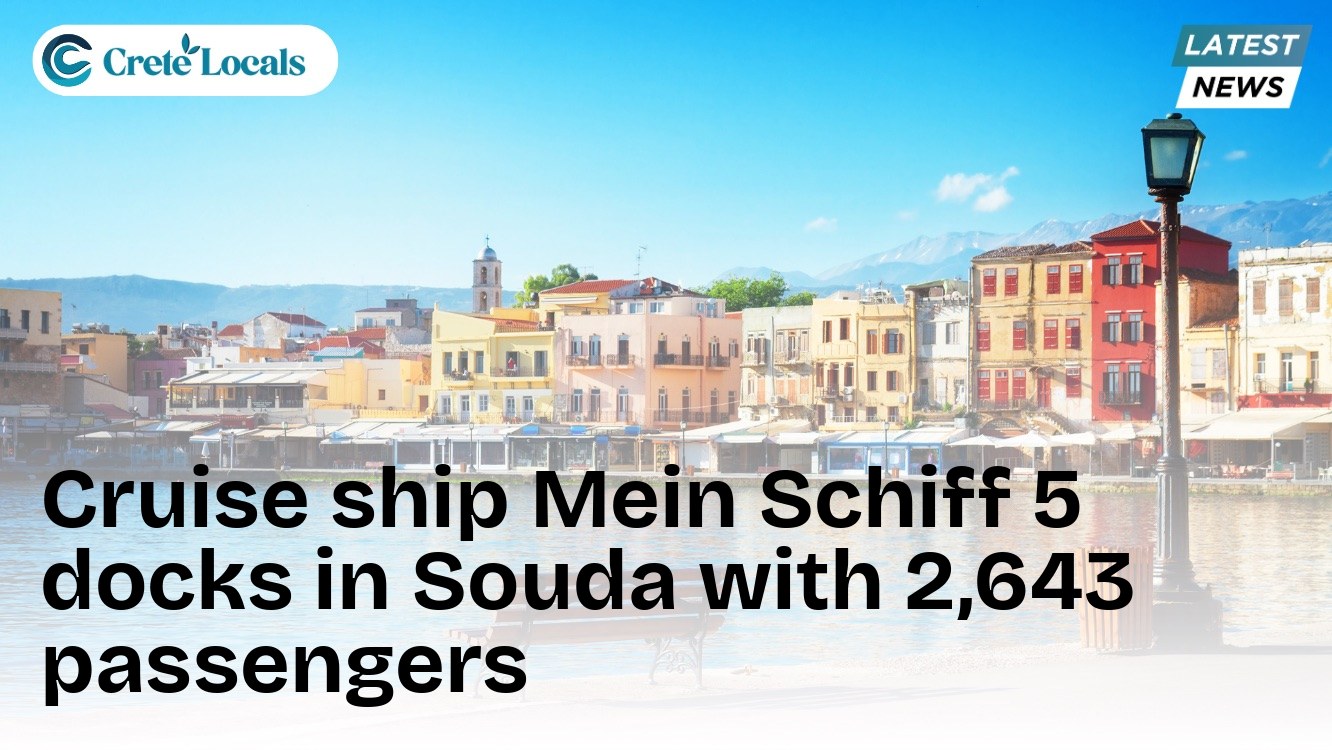 Cruise ship Mein Schiff 5 docks in Souda with 2,643 passengers